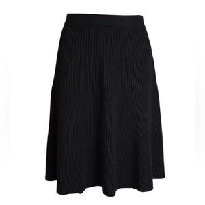Revolve Nanette Lepore Black Ribbed Knit A-Line Skirt